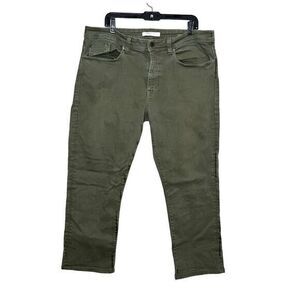 Fidelity Denim Mens Green Olive Jimmy Slim Straight Karma Jeans Size 40